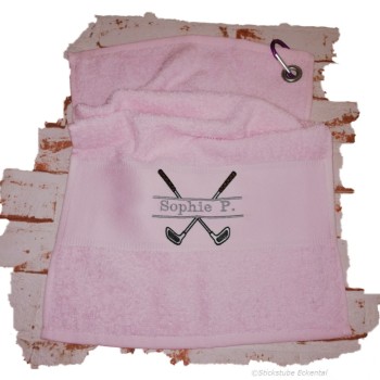 Golfhandtuch rosa mit Name